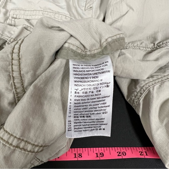 Calvin Klein Jeans beige utility jacket womens size L button zip up - Picture 14 of 16